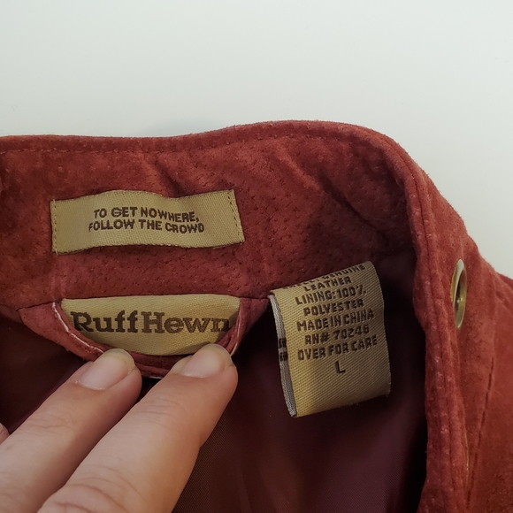 Ruff Hewn Burgundy Sued Leather Jacket - Picture 8 of 10